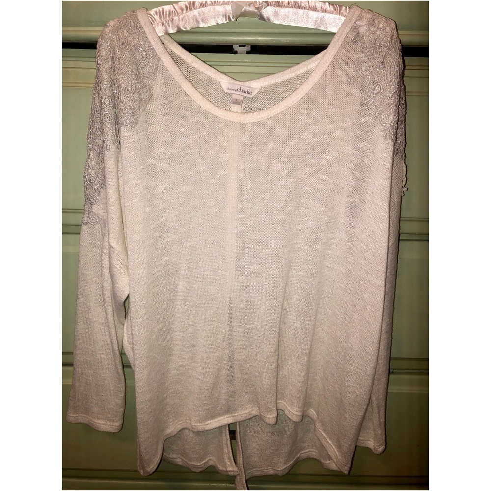 Women’s lace accent sweater